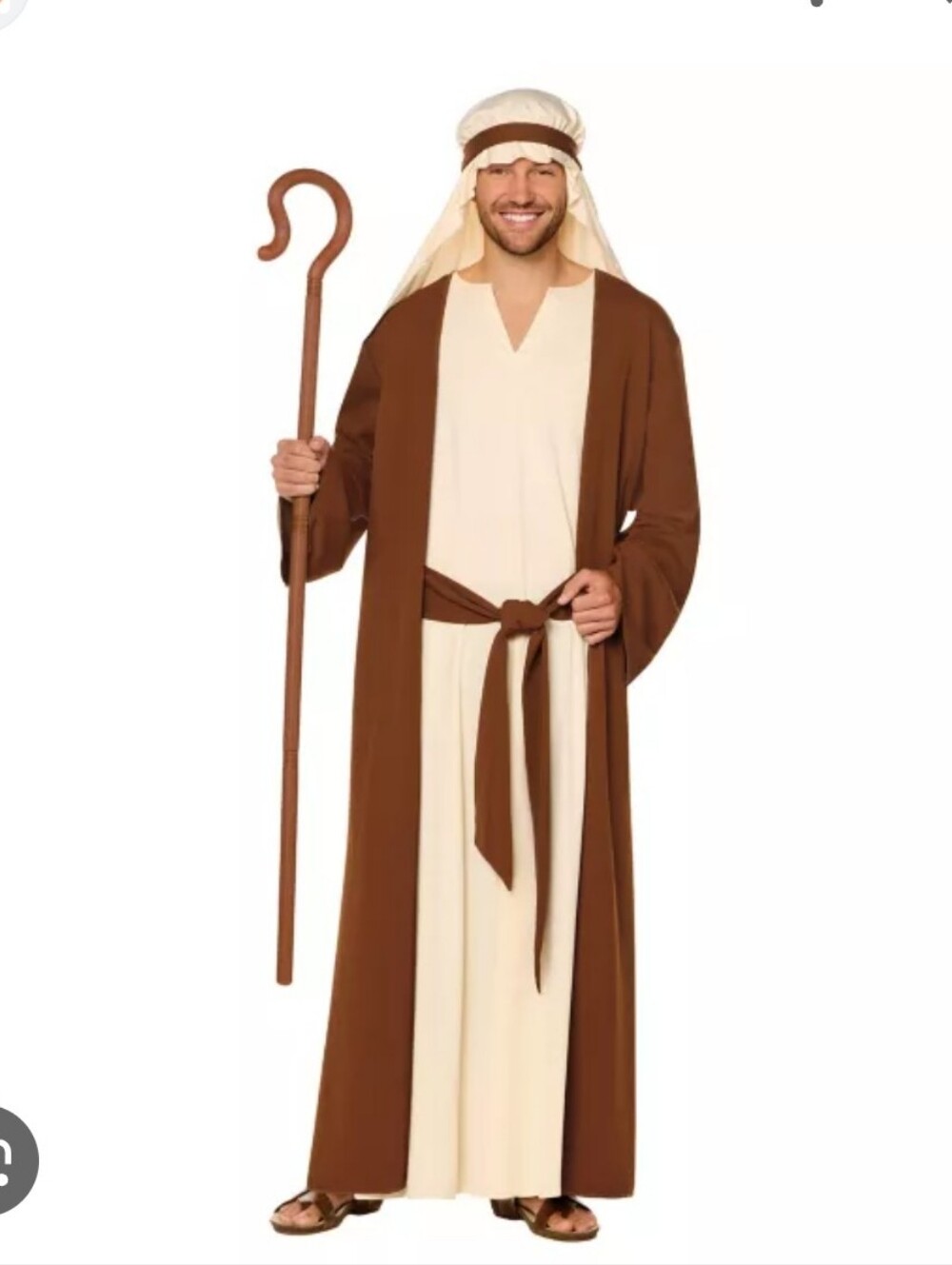 California Costumes Shepherd Robe in Brown and Cream